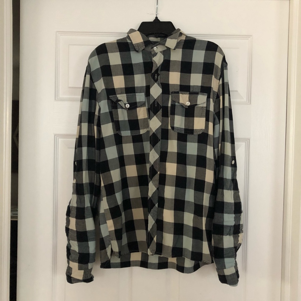 Salt Valley B/W Long Sleeve Checkered Flannel